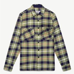 Wax London Whiting Overshirt Khaki Check Size Medium